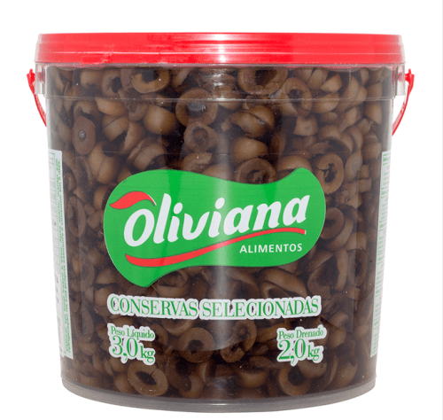 Azeitona Preta Oliviana Fatiada 2KG - 4 Unidades